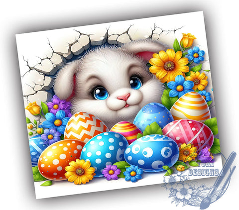 Cute Easter Bunny Tumbler Wrap, Egg Easter Design, 20oz Sublimation Wrap, Bunny and Egg Art, Digital Download Tumbler, Spring Drinkware, Easter Gift Idea, Adorable Bunny Design Sublimation ToriDesigns 