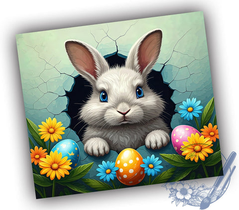 Cute Easter Bunny Tumbler Wrap, Egg Easter Design, 20oz Sublimation Wrap, Bunny and Egg Art, Digital Download Tumbler, Spring Drinkware, Easter Gift Idea, Adorable Bunny Design Sublimation ToriDesigns 