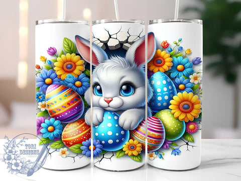 Cute Easter Bunny Tumbler Wrap, Egg Easter Design, 20oz Sublimation Wrap, Bunny and Egg Art, Digital Download Tumbler, Spring Drinkware, Easter Gift Idea, Adorable Bunny Design Sublimation ToriDesigns 