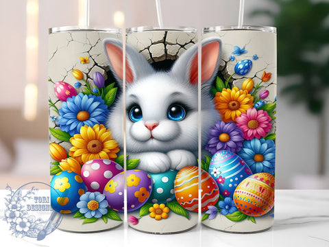 Cute Easter Bunny Tumbler Wrap, Egg Easter Design, 20oz Sublimation Wrap, Bunny and Egg Art, Digital Download Tumbler, Spring Drinkware, Easter Gift Idea, Adorable Bunny Design Sublimation ToriDesigns 