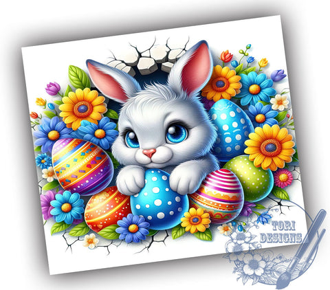 Cute Easter Bunny Tumbler Wrap, Egg Easter Design, 20oz Sublimation Wrap, Bunny and Egg Art, Digital Download Tumbler, Spring Drinkware, Easter Gift Idea, Adorable Bunny Design Sublimation ToriDesigns 
