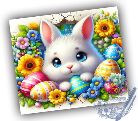 Cute Easter Bunny Tumbler Wrap, Egg Easter Design, 20oz Sublimation Wrap, Bunny and Egg Art, Digital Download Tumbler, Spring Drinkware, Easter Gift Idea, Adorable Bunny Design Sublimation ToriDesigns 