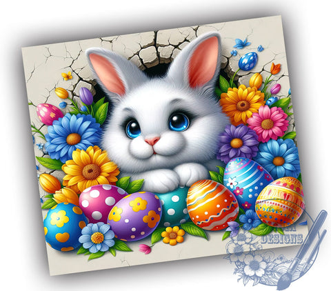 Cute Easter Bunny Tumbler Wrap, Egg Easter Design, 20oz Sublimation Wrap, Bunny and Egg Art, Digital Download Tumbler, Spring Drinkware, Easter Gift Idea, Adorable Bunny Design Sublimation ToriDesigns 