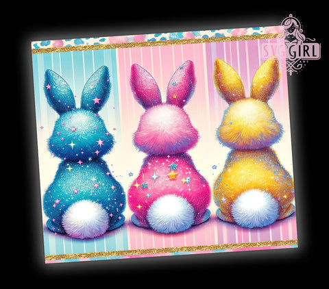 Cute Easter Bunny Tumbler Wrap, Glitter Easter Design, 20oz Sublimation Wrap, Bunny Glitter Drinkware, Digital Download Tumbler, Spring Tumbler Art, Easter Gift Idea, Adorable Bunny Design Sublimation SvggirlplusArt 