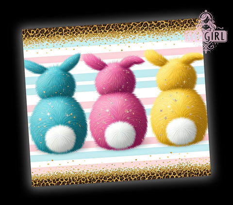 Cute Easter Bunny Tumbler Wrap, Glitter Easter Design, 20oz Sublimation Wrap, Bunny Glitter Drinkware, Digital Download Tumbler, Spring Tumbler Art, Easter Gift Idea, Adorable Bunny Design Sublimation SvggirlplusArt 