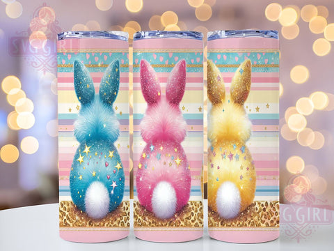 Cute Easter Bunny Tumbler Wrap, Glitter Easter Design, 20oz Sublimation Wrap, Bunny Glitter Drinkware, Digital Download Tumbler, Spring Tumbler Art, Easter Gift Idea, Adorable Bunny Design Sublimation SvggirlplusArt 