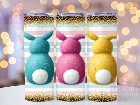 Cute Easter Bunny Tumbler Wrap, Glitter Easter Design, 20oz Sublimation Wrap, Bunny Glitter Drinkware, Digital Download Tumbler, Spring Tumbler Art, Easter Gift Idea, Adorable Bunny Design Sublimation SvggirlplusArt 