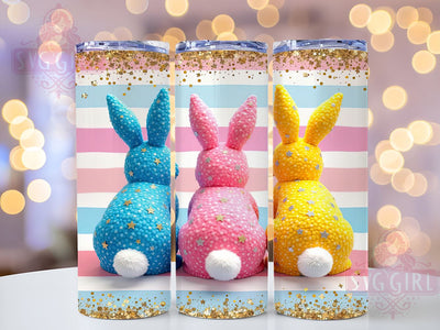 Cute Easter Bunny Tumbler Wrap, Glitter Easter Design, 20oz Sublimation Wrap, Bunny Glitter Drinkware, Digital Download Tumbler, Spring Tumbler Art, Easter Gift Idea, Adorable Bunny Design Sublimation SvggirlplusArt 