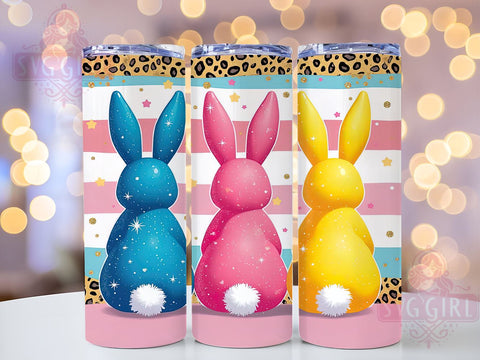 Cute Easter Bunny Tumbler Wrap, Glitter Easter Design, 20oz Sublimation Wrap, Bunny Glitter Drinkware, Digital Download Tumbler, Spring Tumbler Art, Easter Gift Idea, Adorable Bunny Design Sublimation SvggirlplusArt 