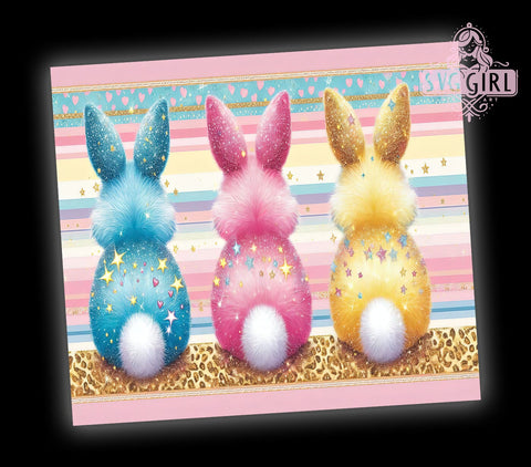 Cute Easter Bunny Tumbler Wrap, Glitter Easter Design, 20oz Sublimation Wrap, Bunny Glitter Drinkware, Digital Download Tumbler, Spring Tumbler Art, Easter Gift Idea, Adorable Bunny Design Sublimation SvggirlplusArt 