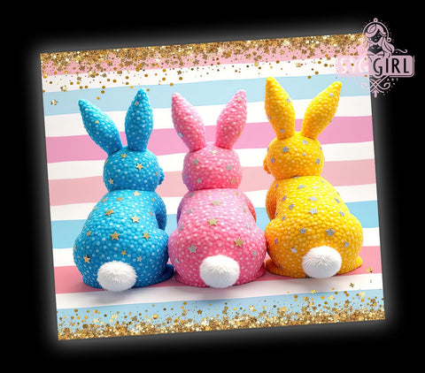 Cute Easter Bunny Tumbler Wrap, Glitter Easter Design, 20oz Sublimation Wrap, Bunny Glitter Drinkware, Digital Download Tumbler, Spring Tumbler Art, Easter Gift Idea, Adorable Bunny Design Sublimation SvggirlplusArt 