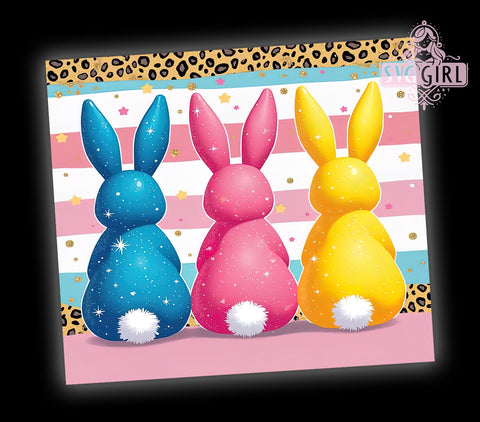 Cute Easter Bunny Tumbler Wrap, Glitter Easter Design, 20oz Sublimation Wrap, Bunny Glitter Drinkware, Digital Download Tumbler, Spring Tumbler Art, Easter Gift Idea, Adorable Bunny Design Sublimation SvggirlplusArt 