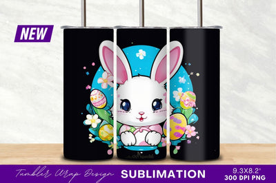 Cute easter bunny with painted eggs illustration Sublimation Regulrcrative 