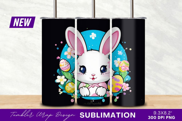Cute easter bunny with painted eggs illustration Sublimation Regulrcrative 