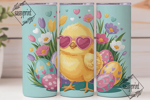 Cute Easter Chick 20oz Tumbler Wrap Sublimation sassyprint 