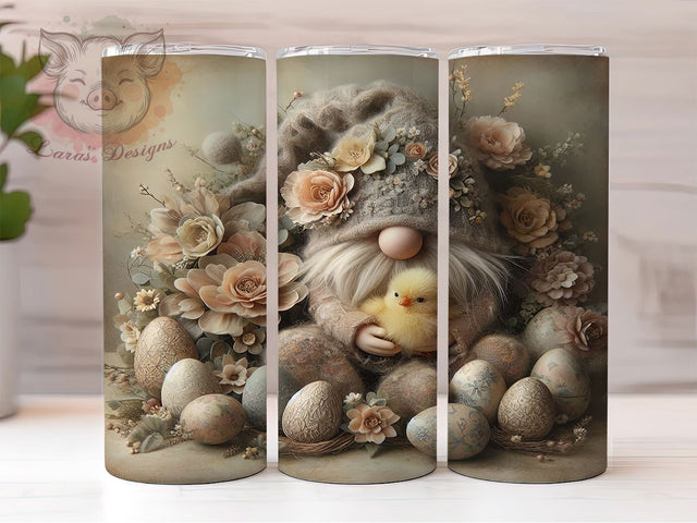 Cute Easter Chick Gnome Tumbler, Cute Gnome Tumbler, Stylish 20oz Wrap, Sublimation Design, Trendy Gift Idea, Holiday Gnome Wrap, Festive Easter Chick Tumbler Sublimation Lara' s Designs 