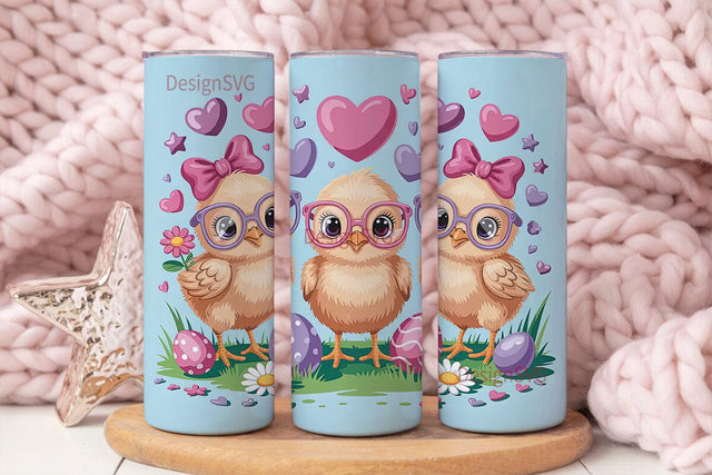 Cute Easter Chicks 20oz Tumbler Wrap Sublimation DesignSVG 