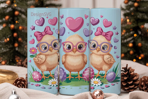 Cute Easter Chicks 20oz Tumbler Wrap Sublimation DesignSVG 