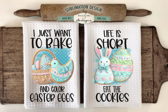 Cute Easter Cookies | Kitchen Towel Sublimation Designs Sublimation Ewe-N-Me Designs 