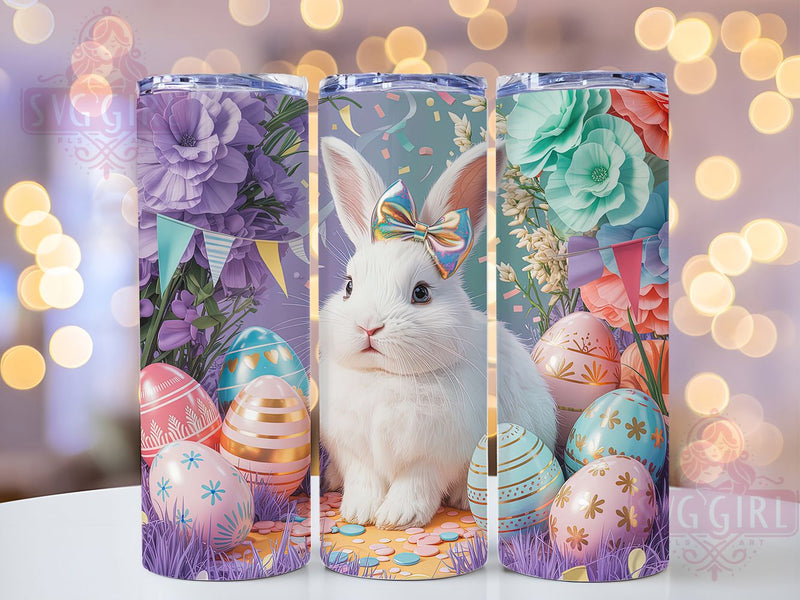 Cute Easter Eggs Bunny Tumbler, Bunny Tumbler Design, Cute Easter Wrap, Stylish 20oz Wrap, Sublimation Design, Trendy Gift Idea, Inspirational Easter Tumbler Sublimation SvggirlplusArt 