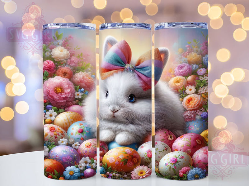 Cute Easter Eggs Bunny Tumbler, Bunny Tumbler Design, Cute Easter Wrap, Stylish 20oz Wrap, Sublimation Design, Trendy Gift Idea, Inspirational Easter Tumbler Sublimation SvggirlplusArt 