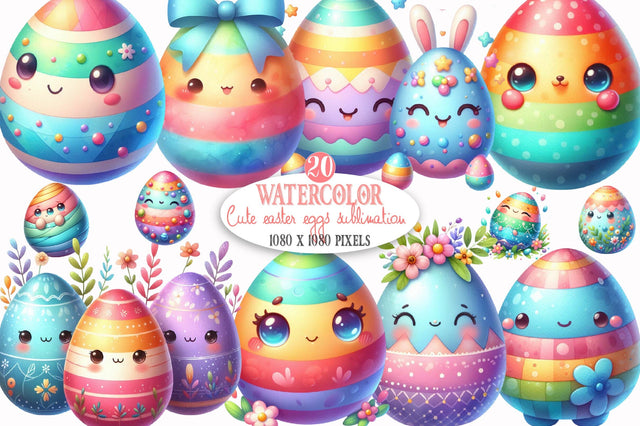 Cute Easter Eggs Sublimation Clipart Sublimation SVGista 