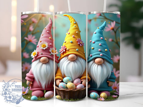 Cute Easter Gnome Egg Basket Tumbler Wrap, Easter Egg Basket Drinkware, 20oz Tumbler Wrap, Sublimation Mug, Spring Decor, Easter Gift, Gnome Lover Gift Sublimation ToriDesigns 