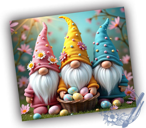 Cute Easter Gnome Egg Basket Tumbler Wrap, Easter Egg Basket Drinkware, 20oz Tumbler Wrap, Sublimation Mug, Spring Decor, Easter Gift, Gnome Lover Gift Sublimation ToriDesigns 