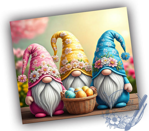 Cute Easter Gnome Egg Basket Tumbler Wrap, Easter Egg Basket Drinkware, 20oz Tumbler Wrap, Sublimation Mug, Spring Decor, Easter Gift, Gnome Lover Gift Sublimation ToriDesigns 