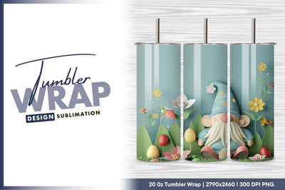 Cute easter gnome with flowers and eggs Sublimation Regulrcrative 