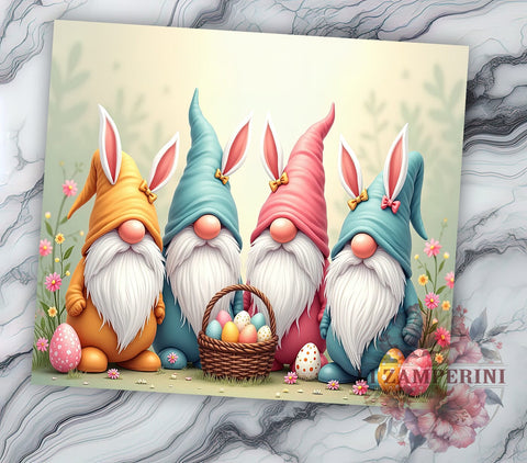 Cute Easter Gnomes 20oz Tumbler Wrap PNG, Gnomes Easter Day Tumbler PNG Sublimation Design, Straight & Tapered Tumbler Wrap, Instant Digital Download Sublimation Li Zamperini 