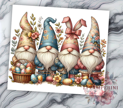 Cute Easter Gnomes 20oz Tumbler Wrap PNG, Gnomes Easter Day Tumbler PNG Sublimation Design, Straight & Tapered Tumbler Wrap, Instant Digital Download Sublimation Li Zamperini 