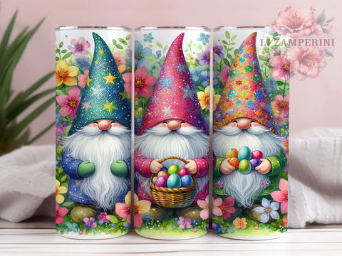 Cute Easter Gnomes 20oz Tumbler Wrap PNG, Gnomes Easter Day Tumbler PNG Sublimation Design, Straight & Tapered Tumbler Wrap, Instant Digital Download Sublimation Li Zamperini 