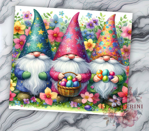Cute Easter Gnomes 20oz Tumbler Wrap PNG, Gnomes Easter Day Tumbler PNG Sublimation Design, Straight & Tapered Tumbler Wrap, Instant Digital Download Sublimation Li Zamperini 