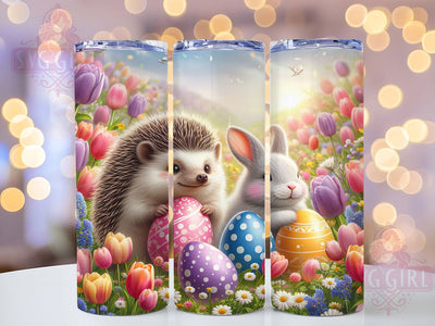 Cute Easter Hedgehog Tumbler, Bunny Tumbler Design, Cute Easter Wrap, Stylish 20oz Wrap, Sublimation Design, Trendy Gift Idea, Inspirational Easter Tumbler Sublimation SvggirlplusArt 