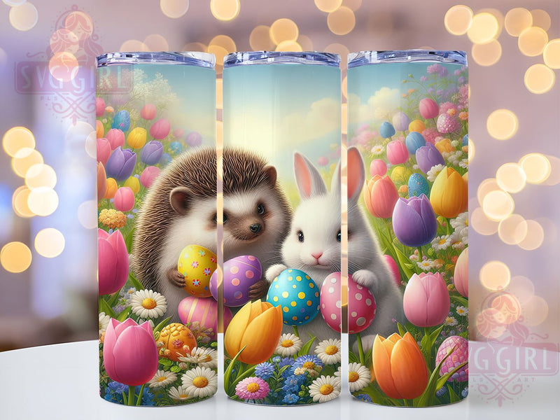 Cute Easter Hedgehog Tumbler, Bunny Tumbler Design, Cute Easter Wrap, Stylish 20oz Wrap, Sublimation Design, Trendy Gift Idea, Inspirational Easter Tumbler Sublimation SvggirlplusArt 