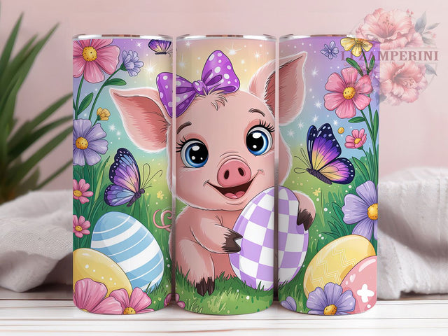 Cute Easter Pig Tumbler, Cute Pig Tumbler, Egg Easter Wrap, Farm Animal Easter Wrap, Stylish 20oz Wrap, Sublimation Design, Trendy Gift Idea Sublimation Li Zamperini 