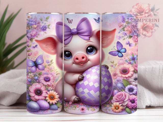 Cute Easter Pig Tumbler, Cute Pig Tumbler, Egg Easter Wrap, Farm Animal Easter Wrap, Stylish 20oz Wrap, Sublimation Design, Trendy Gift Idea Sublimation Li Zamperini 