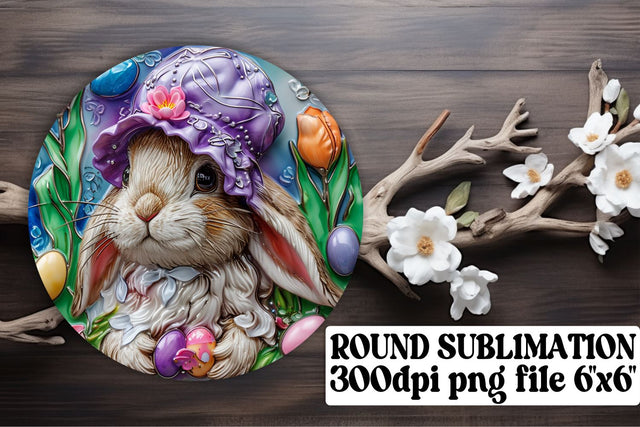 Cute Easter Sublimation Trio - Circle, Keychain, Coaster Sublimation afrosvg 