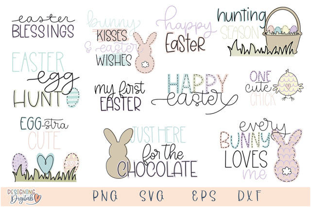 Cute Easter SVG Bundle, Easter Basket PNG for Sublimation, Kids Shirts, Gifts, Candy Easter Bunny SVG Files for Cricut SVG Designing Digitals 