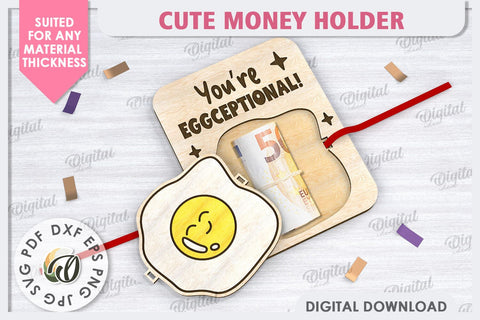 Cute Egg Money Holder Laser Cut. Money Gift Holder SVG SVG Evgenyia Guschina 