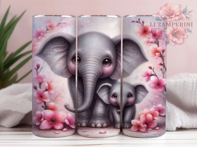 Cute Elephant Family 20oz Tumbler, Elephant Wrap, Sublimation Gift, Cute Mug, 20oz Tumbler Design, Baby Elephant, Family Theme Sublimation Li Zamperini 