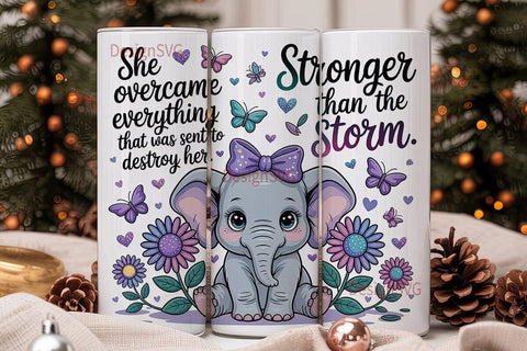 Cute Elephant Sunflower Tumbler Wrap Sublimation DesignSVG 