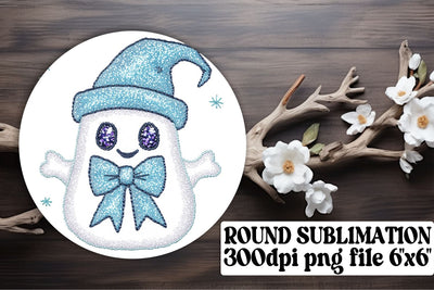 Cute Embroidered Halloween Ghost Sublimation afrosvg 