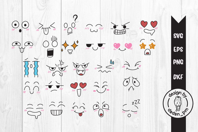 Cute emoji hand drawn svg, emoticon svg SVG dadan_pm 