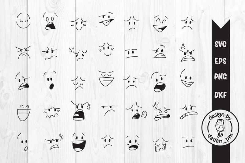 Cute emoji hand drawn svg, emoticon svg SVG dadan_pm 