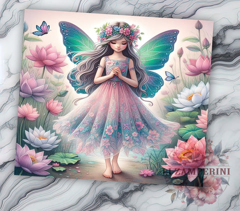 Cute Fairy Tumbler, Butterfly Tumbler Design, 20oz Tumbler PNG, Fairy Sublimation Design, Magical Fairy Art, Digital Download Tumbler, Whimsical Tumbler Wrap Sublimation Li Zamperini 