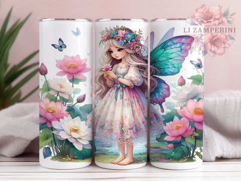 Cute Fairy Tumbler, Butterfly Tumbler Design, 20oz Tumbler PNG, Fairy Sublimation Design, Magical Fairy Art, Digital Download Tumbler, Whimsical Tumbler Wrap Sublimation Li Zamperini 