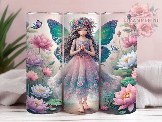 Cute Fairy Tumbler, Butterfly Tumbler Design, 20oz Tumbler PNG, Fairy Sublimation Design, Magical Fairy Art, Digital Download Tumbler, Whimsical Tumbler Wrap Sublimation Li Zamperini 
