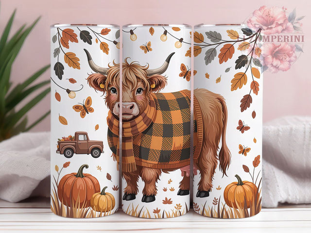 Cute Fall Baby Cow Pumpkin Tumbler, Fall Cow Wrap, Autumn Pumpkin Cup, 20oz Sublimation, Cute Cow Mug, Pumpkin Season Tumbler, Fall Animal Drinkware Sublimation Li Zamperini 